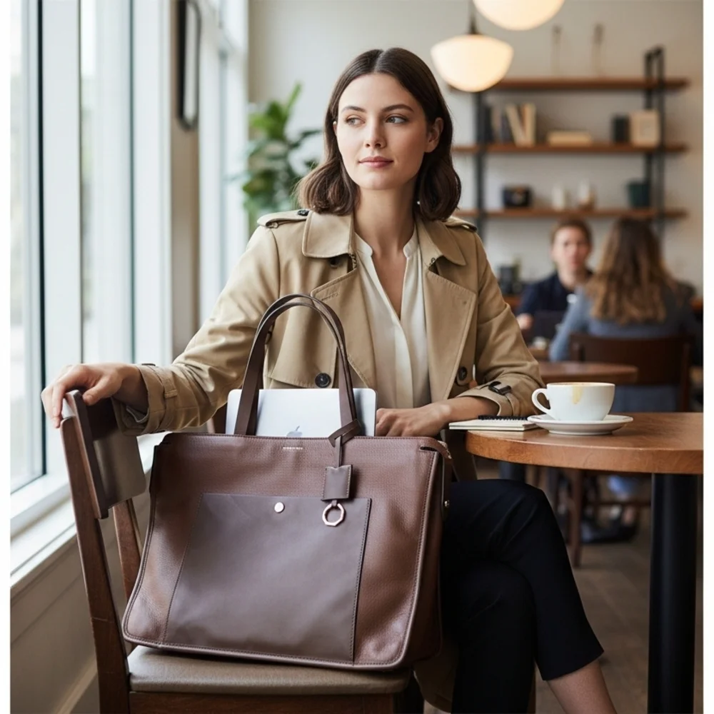Louise et Cie Brown Leather Shoulder Bag